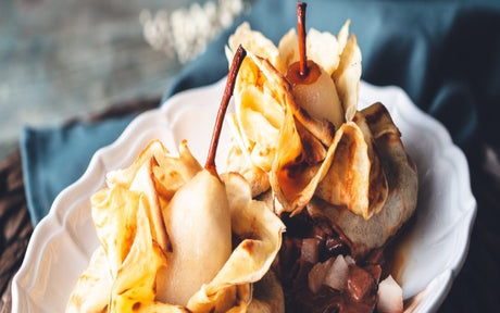 Stuffed Crepes with Roasted Pears