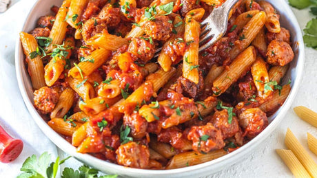 Penne All'Arrabbiata With Olives & Basil