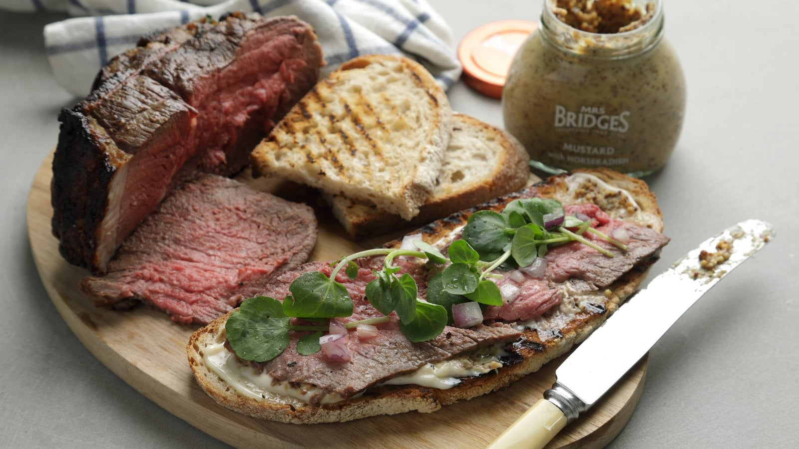 Rare Roast Beef Open Sandwiches