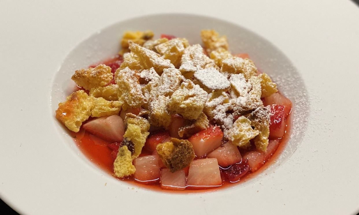 Toasted Panettone Croutons with Strawberry Salad