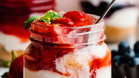 No-Bake Cheesecake with Strawberry Preserve