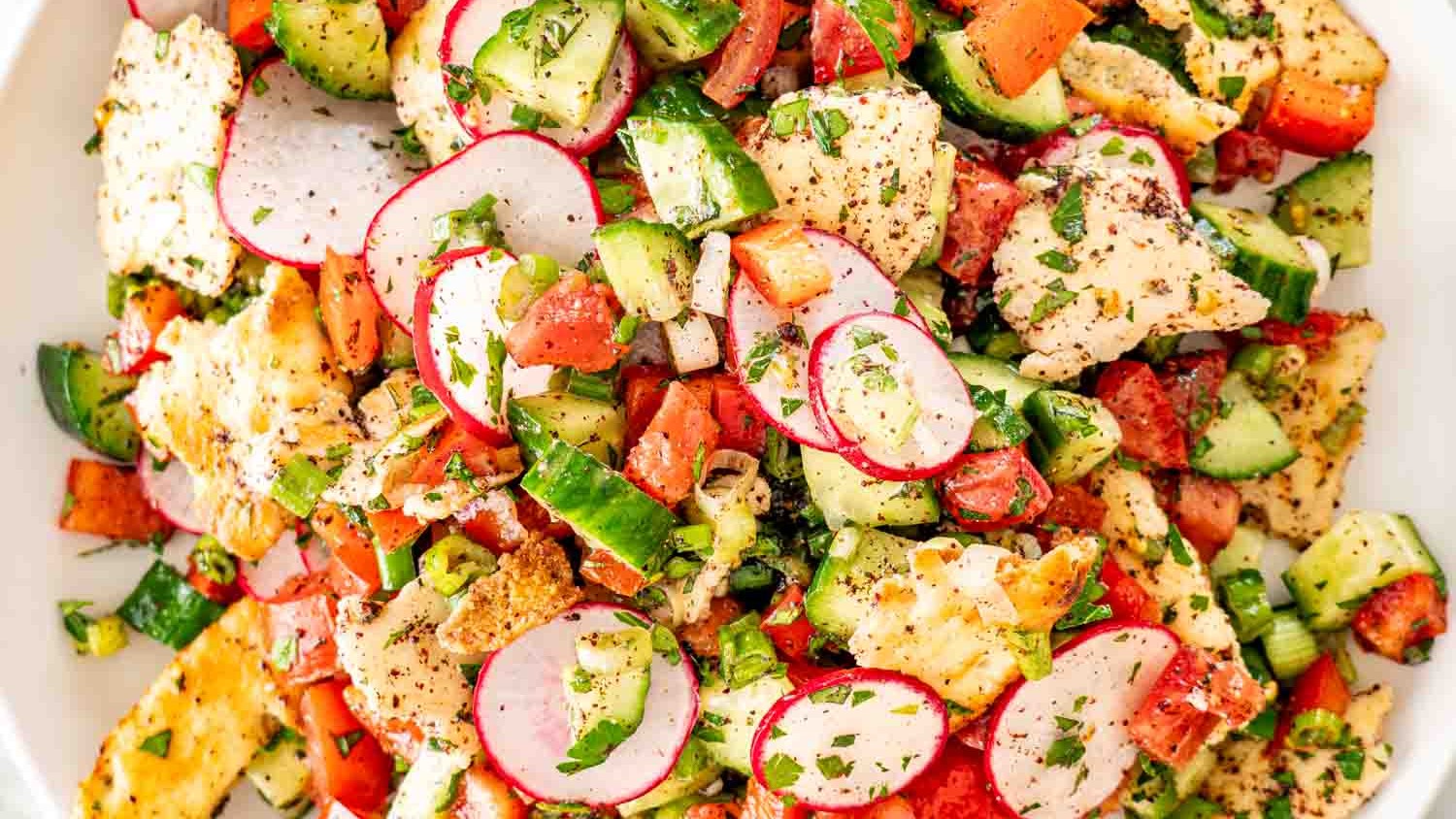 Fattoush Salad with Lemon & Lime Dressing