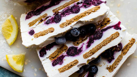 Lemon Curd & Blueberry Preserve Freezer Cake