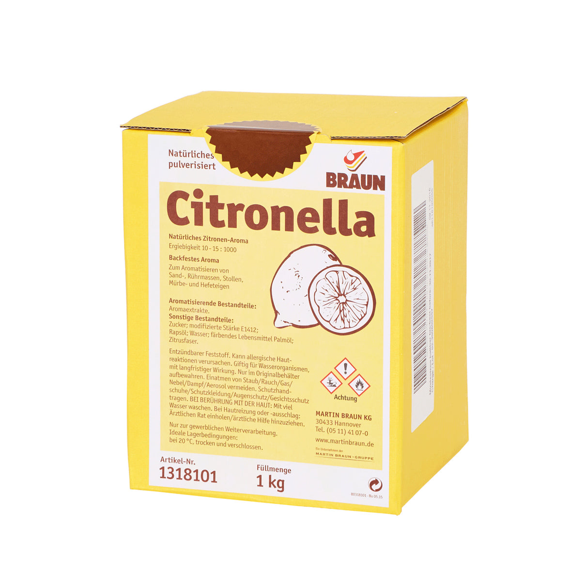 Braun Powdered Aroma Citronella Granulated Lemon Flavour