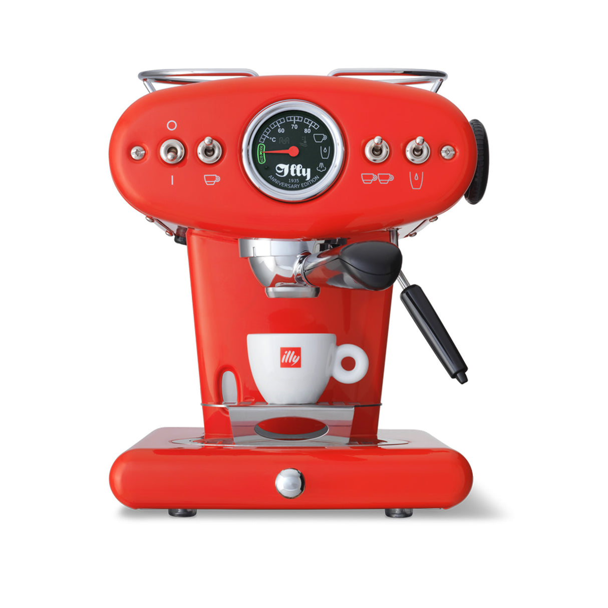 X1 Anniversary Ground Coffee & E.S.E. Pods Coffee Machine - Red