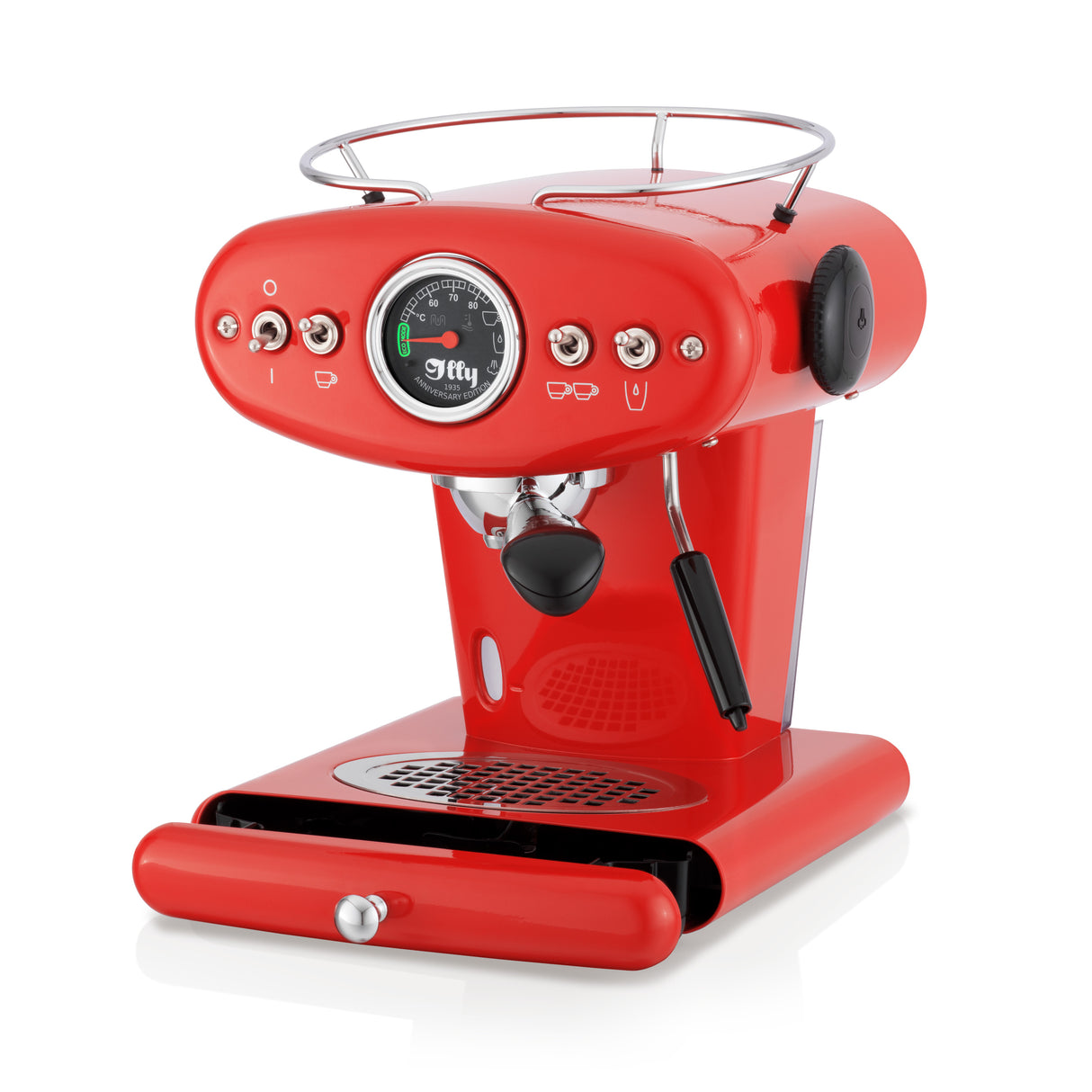 X1 Anniversary Ground Coffee & E.S.E. Pods Coffee Machine - Red