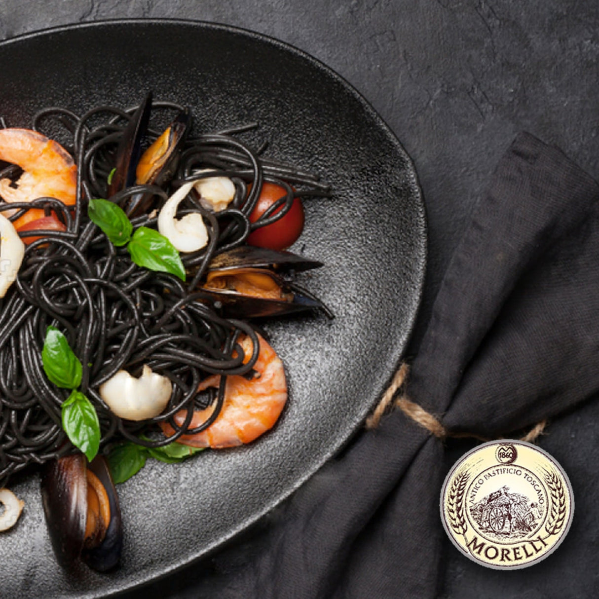 Pasta Spaghetti with Black Squid Ink