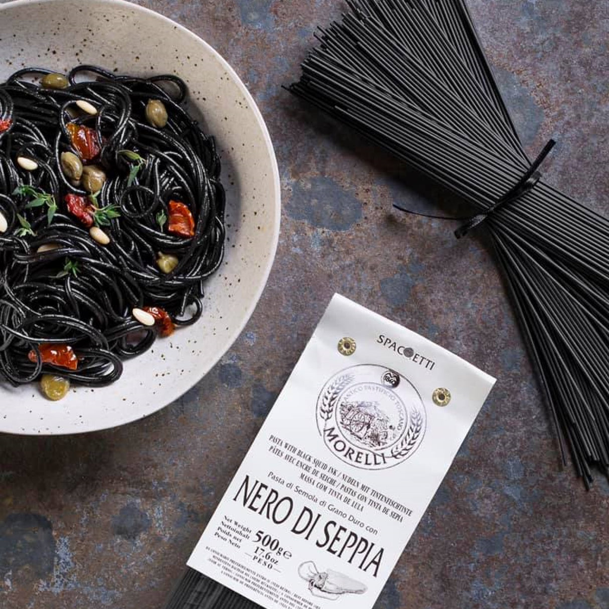 Pasta Spaghetti with Black Squid Ink